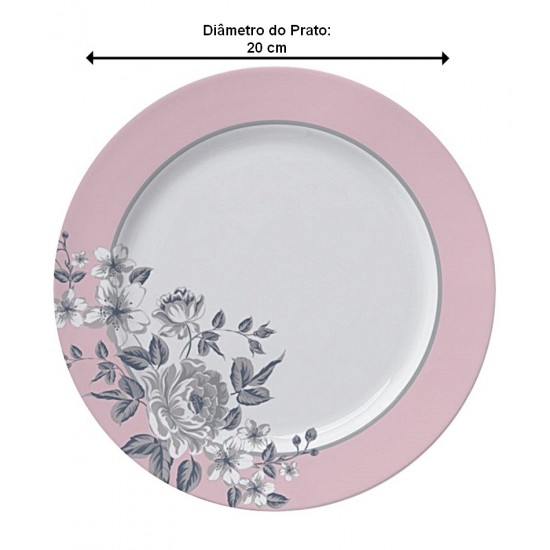 Prato Para Sobremesa 20cm Paris Porcelana Germer